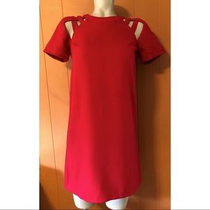 Lulu’s Red Criss Cross Short Sleeve Mini Dress S